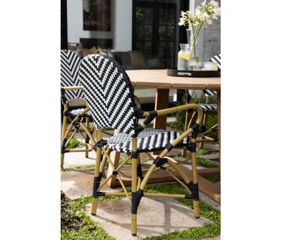 Black and white pvc carver chair 