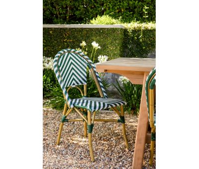 green and white brioche dining chair