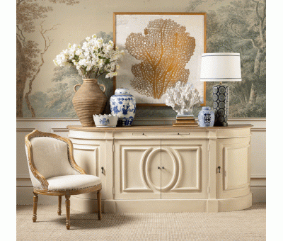 French style curved sideboard with storage