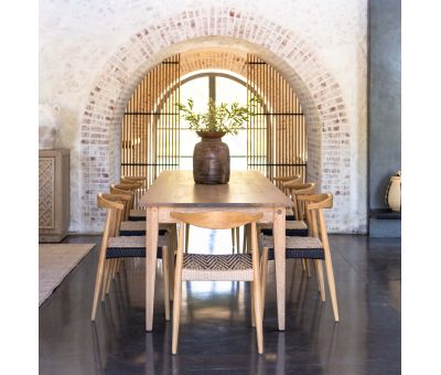 Block and chisel oak dining table