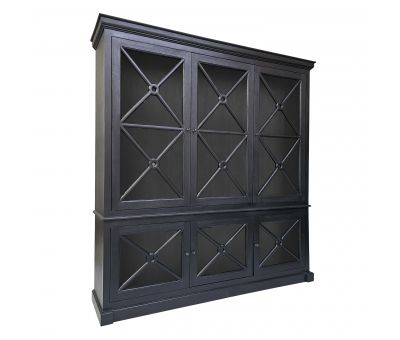 Block and chisel storage cabinet with glass doors