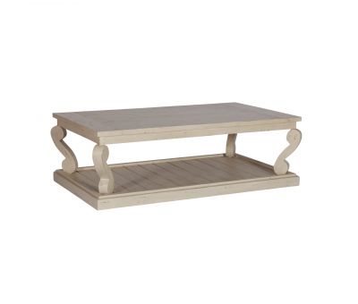 French style coffee table with bottom shelf