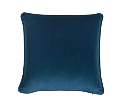 colourful reef cushion with blue velvet backing 