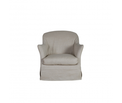 Linen slipcover tub chair 