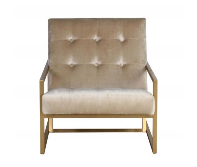 modern gold frame armchair in velvet