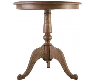 Block & Chisel round lamp table in solid antique weathered oak