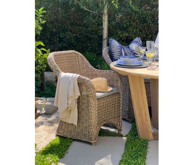 Block & Chisel rattan outdoor dining armchair