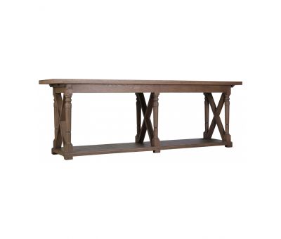 Block & Chisel solid railway oak server with lower shelf