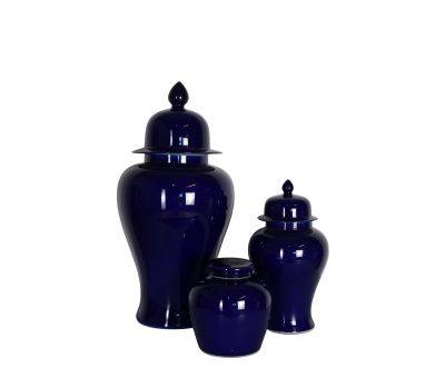 blue ceramic ginger jar with lid 