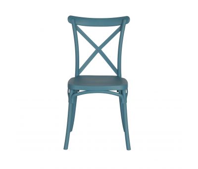 Block and chisel pvc cross back dining chair 