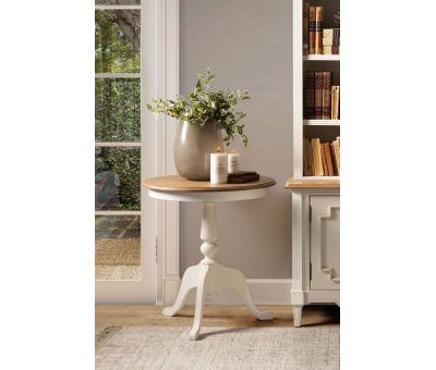 Kent side table weathered oak antique white