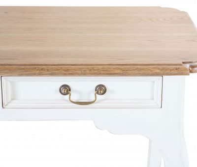 Block & Chisel weathered oak writing table with antique white base