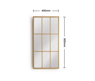 Gold metal frame mirror windowpane mirror