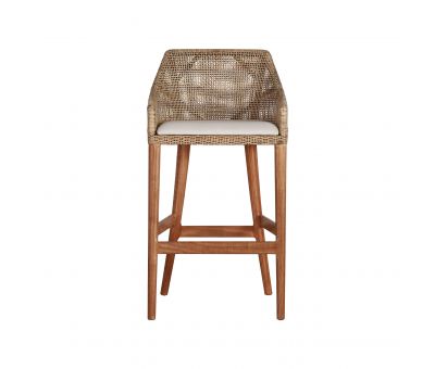 Rattan and wood bar chair 