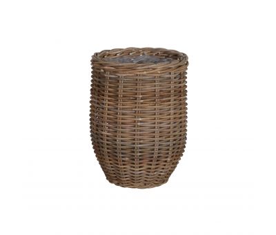 Rattan basket planter with plastic lining