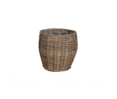 Round basket with plastic lining