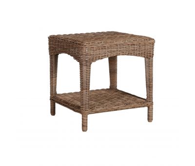 square synthetic rattan outdoor side table