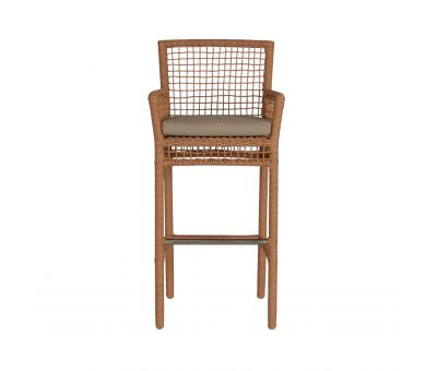 Block and chisel outdoor bar chair with seat cushion