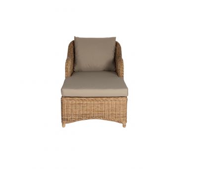 Block and chisel outdoor chaise with cushions