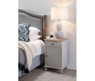 Henri - 1 Drawer bedside table with wooden top Château Collection