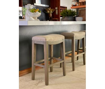 modern counter stool upholstered seat with oak legs