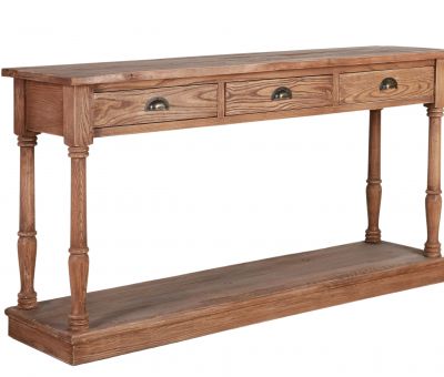 3 drawer console with bottom shelf 