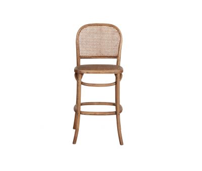 chinese oak bar chair with rattan back