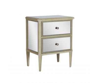 Opulent antique gold mirrored bedside table