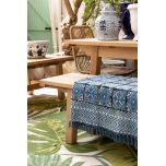 Mosaic print rug blue