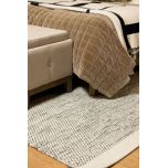 Block & Chisel white/black wool rug with white trim