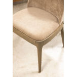 Modern upholstered dining chair in stone