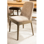 Modern upholstered dining chair in stone