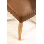 leather dining chair with oak legs