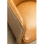 leather tub chair with beechwood legs