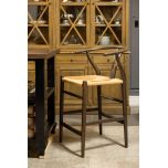 wishbone counter stool with woven seat 