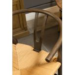 wishbone counter stool with woven seat 