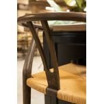 wishbone counter stool with woven seat 