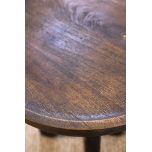 round wooden side table with 3 legs