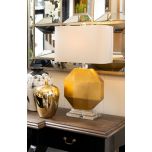 Block & Chisel crystal, iron and MDF lamp with white linen shade