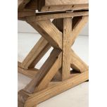 Block and chisel Wooden extension dining table with cross leg detail