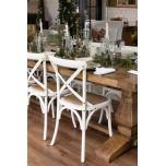 White cross back dining chair 