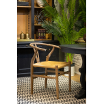 wishbone dining chair with woven seat 