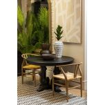 dark wood round dining table with decorative base Château Collection 