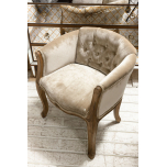 Small french tub chair upholstered in velvet