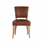 leather dining chair with oak legs