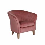 Fully upholstered velvet tub chair 