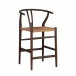 wishbone counter stool with woven seat 