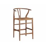 wishbone counter stool with woven seat 