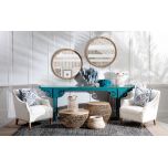 Block & Chisel decorative blue distressed asian console