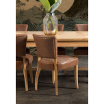 leather dining chair with oak legs